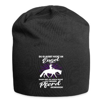 Westernreiten Reiterin und Pferd - Jersey-Beanie - Schwarz - Vorne