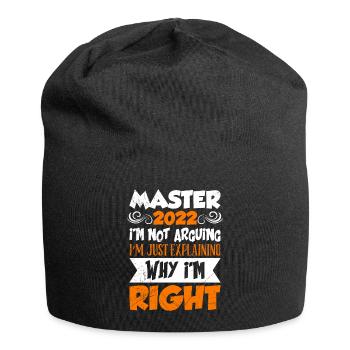Master 2022 ich diskutiere nicht Master - Jersey-Beanie - Schwarz - Vorne