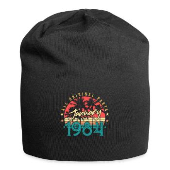 Janvier 1984 Idée cadeau vintage - Bonnet en jersey - noir - Devant