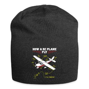 RC Plane Remote Controlled Model Funny Diagram - Jersey Beanie - charcoal grey - Front