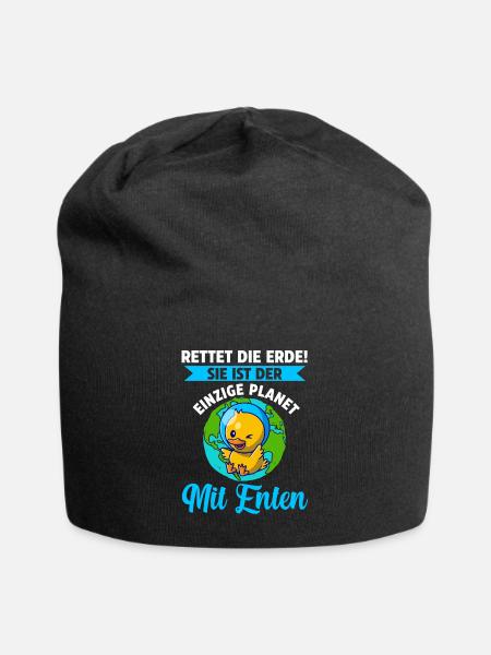 Umweltschutz Ente Tierschutz Enten - Jersey-Beanie - Schwarz