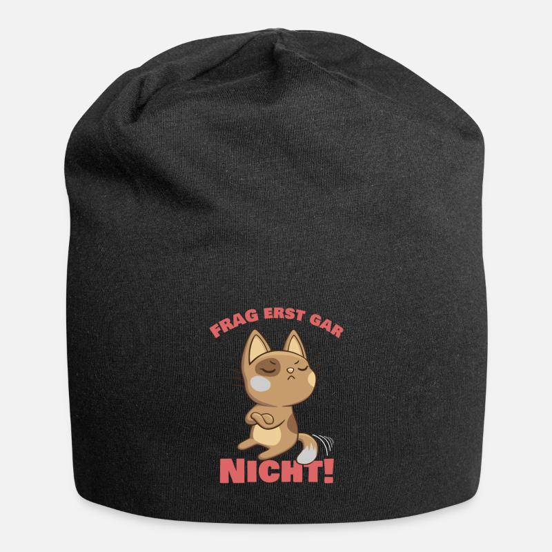 Süße Katze witziger Spruch Geschenk - Jersey-Beanie - Schwarz