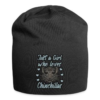 Just a girl who loves Chinchillas - Jersey Beanie - black - Front