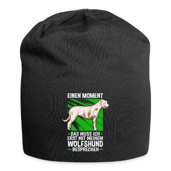 Mit meinem Wolfshund besprechen Irish Wolfhound - Jersey-Beanie - Schwarz - Vorne