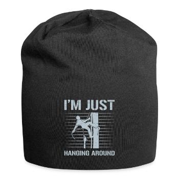 Ich hänge nur für einen Baumpfleger herum - Jersey-Beanie - Schwarz - Vorne