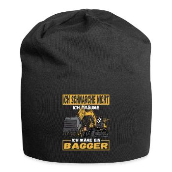 Ich Schnarche Nicht Ich Träume Ich Wäre Ein Bagger - Jersey-Beanie - Schwarz - Vorne
