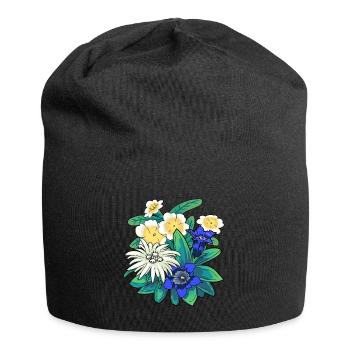 Autriche Fleurs Fleurs Montagnes Montagnes Nature Flore - Bonnet en jersey - noir - Devant