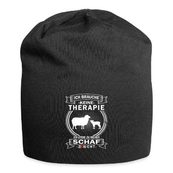 Ich brauche keine Therapie Schafe - Jersey-Beanie - Schwarz - Vorne