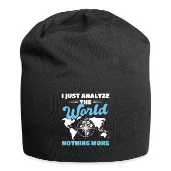Karte Landkarte Plan Kartografie - Jersey-Beanie - Schwarz - Vorne