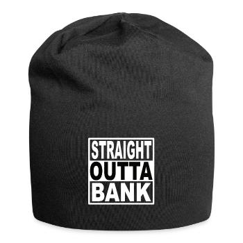 Straigt Outta Bank - Jersey Beanie - black - Front