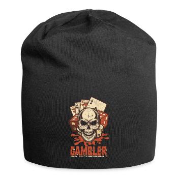 Poker Spiel Pokern Gamblers Pokerspieler - Jersey-Beanie - Schwarz - Vorne