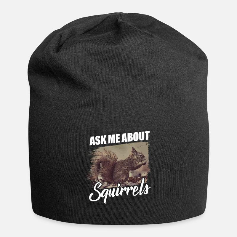 Eichhörnchen - Jersey-Beanie - Schwarz