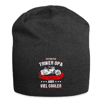 Triker grandpa like a normal grandpa but much cooler - Jersey Beanie - charcoal grey - Front