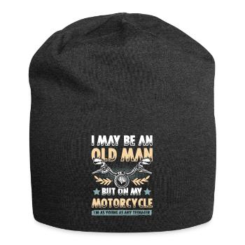 Motorrad alter mann - Jersey-Beanie - Anthrazit - Vorne