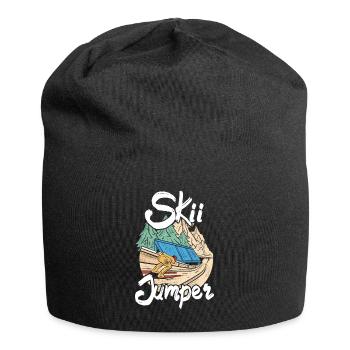 Ski Springen Skispringen - Jersey-Beanie - Schwarz - Vorne