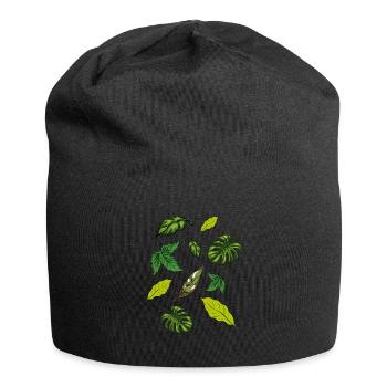 Plantes d’intérieur Plantes Feuilles - Bonnet en jersey - noir - Devant