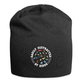 Easily Distracted by Birds | Birdwatching - Jersey Beanie - black - Front
