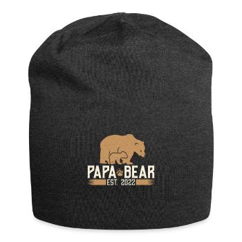 Papa Bear Est. 2022 Père-à-être Papa Cadeau - Bonnet en jersey - charbon - Devant