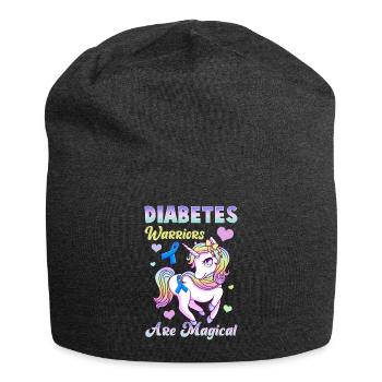 Diabetes Warriors Are Magical Cute Unicorn - Jersey Beanie - charcoal grey - Front