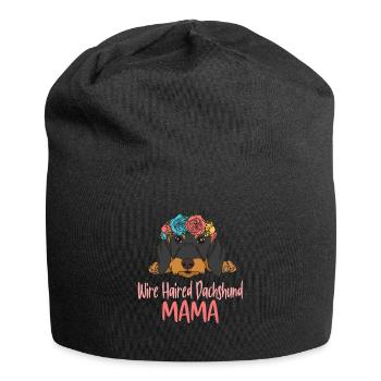Rough-haired dachshund MAMA - Jersey Beanie - black - Front