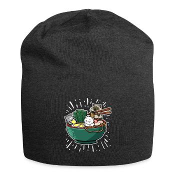 Japanisch Ramen Nudeln Schale Kawaii Anime Katze - Jersey-Beanie - Anthrazit - Vorne