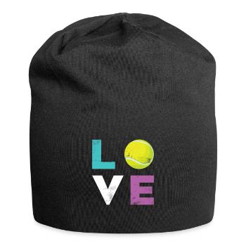 Retro Love Tennis | Tennis - Jersey-Beanie - Schwarz - Vorne