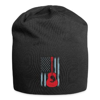 USA Flag Guitar | Guitar - Jersey-Beanie - Schwarz - Vorne