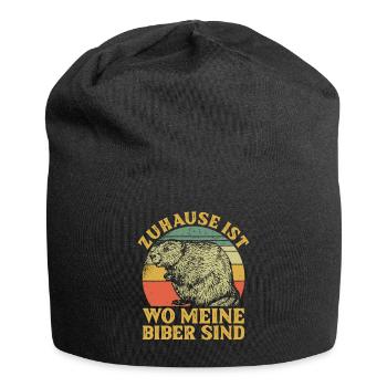 Zuhause ist wo meine Biber sind Nagetier - Jersey-Beanie - Schwarz - Vorne