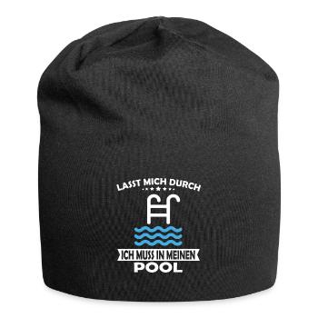 Lasst mich durch ich muss in meinen Pool - Jersey-Beanie - Schwarz - Vorne
