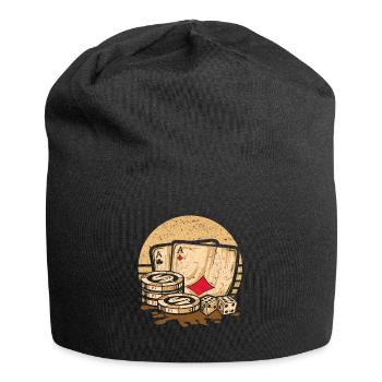 Retro Poker Casino Cartes de Poker & Jetons de Poker - Bonnet en jersey - noir - Devant
