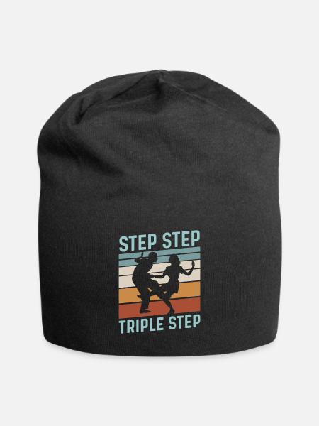 Step Step Triple Step Zitat für einen Lindy Hop - Jersey-Beanie - Schwarz