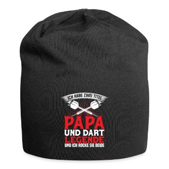 Papa Und Dart Legende Dartboard Darts Geschenk - Jersey-Beanie - Schwarz - Vorne