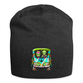 Space Shroom - Hippie Alien - Jersey-Beanie - Anthrazit - Vorne
