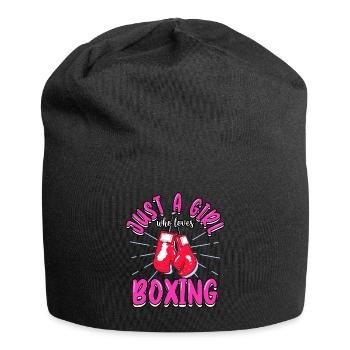 Boxer Just A Girl Who Loves Boxing Sports Kick - Jersey Beanie - black - Front