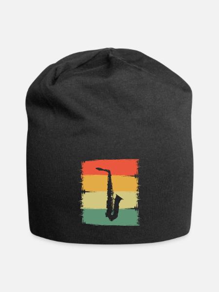 Saxophon - Jersey-Beanie - Schwarz
