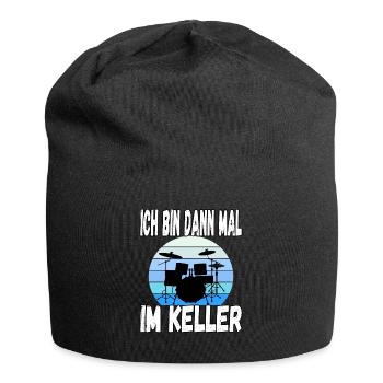 Ich bin dann mal im Keller - Jersey-Beanie - Schwarz - Vorne