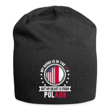 Drapeau polonais américain Cœur de Pologne Patriot - Bonnet en jersey - noir - Devant