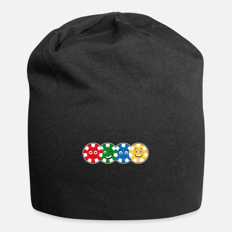 Joueurs de poker Jetons de poker Face Poker - Bonnet en jersey - noir