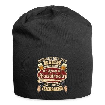 Buchdrucker Bier Feierabend - Jersey-Beanie - Schwarz - Vorne