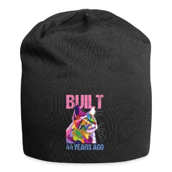 44ème anniversaire Chat Vintage Cadeau - Bonnet en jersey - noir - Devant