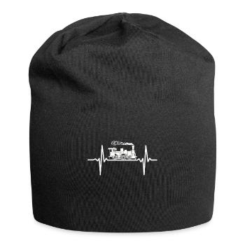 Eisenbahn Dampflok Herzschlag Lokomotive - Jersey-Beanie - Schwarz - Vorne