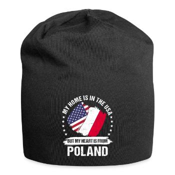 American Patriot Poland Flag American Polish Roots - Jersey Beanie - black - Front