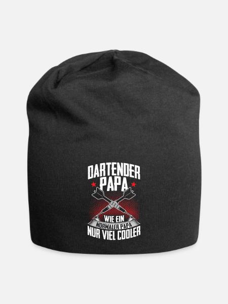Dartender Papa Dartspieler Darten Darts Geschenk - Jersey-Beanie - Schwarz