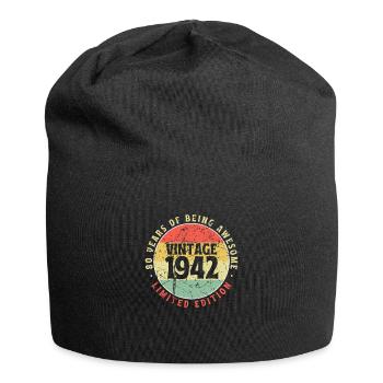 80. Geburtstag 80 Jahre Jahrgang 1942 - Jersey-Beanie - Schwarz - Vorne