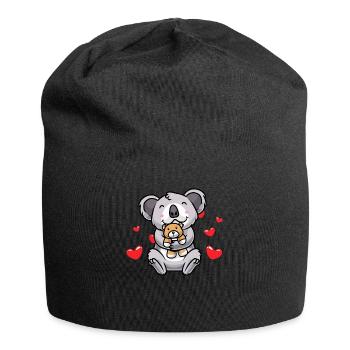 Cuddly Toy Koala Kawaii Heart Koala Bear - Jersey Beanie - black - Front