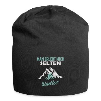 Man erlebt mich selten Radlos - Jersey-Beanie - Schwarz - Vorne