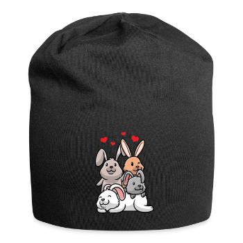 Lapin Amour Lapin Amoureux Carnickel Propriétaire - Bonnet en jersey - noir - Devant