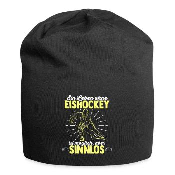Eishockey Leben Ohne Möglich Aber Sinnlos Spieler - Jersey-Beanie - Schwarz - Vorne