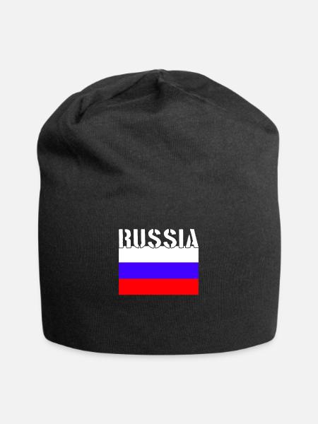 Drapeau de la Russie - Bonnet en jersey - noir