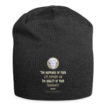 Stoicism Philosophy Marcus Aurelius Quote - Jersey Beanie - charcoal grey - Front